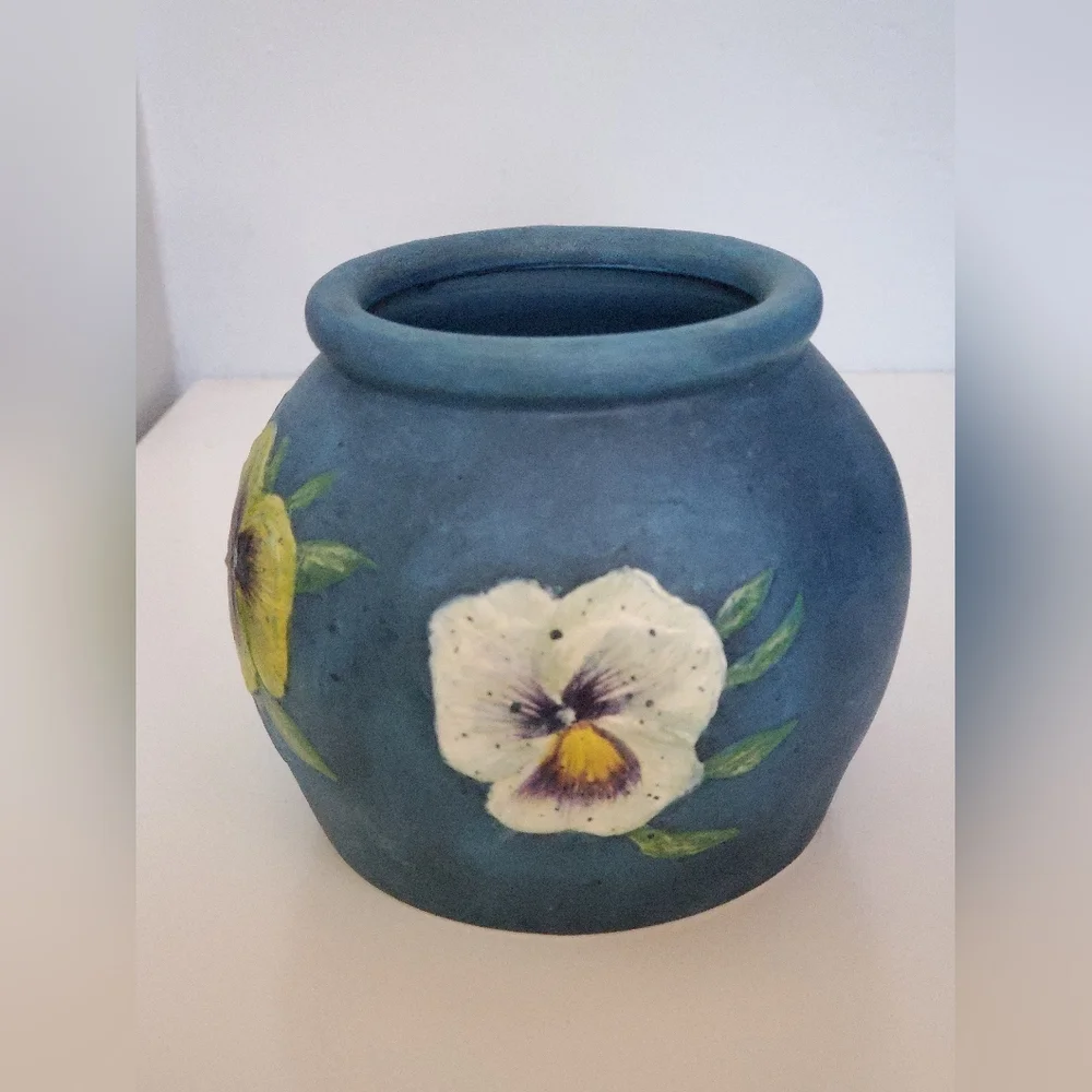 Bob's Pottery Hand Painted Pansy Pots Susan Winglet